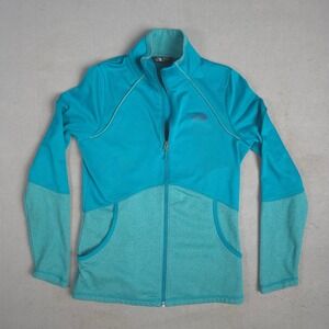 The North Face Womens Fleece Jacket Aqua Teal Zip Up Athletic Size M
